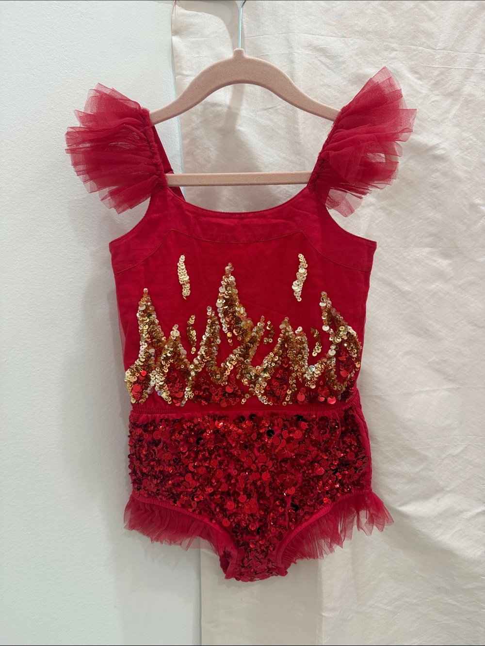 Tutu Du Monde Red Sequin Flame Dance Leotard